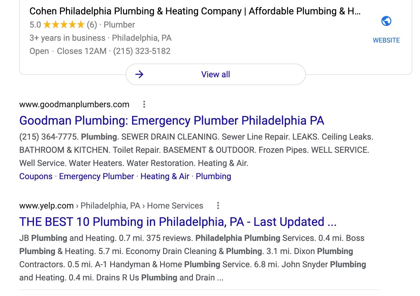 Local seo serp