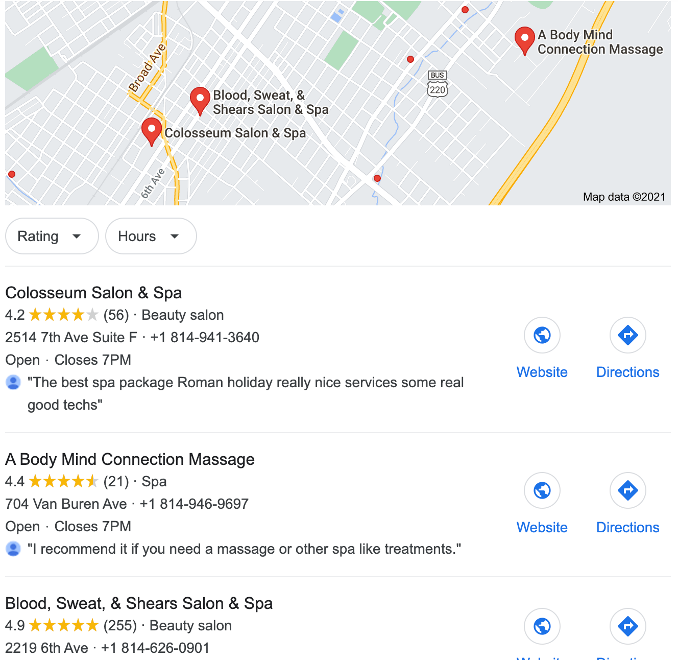 altoona spa services