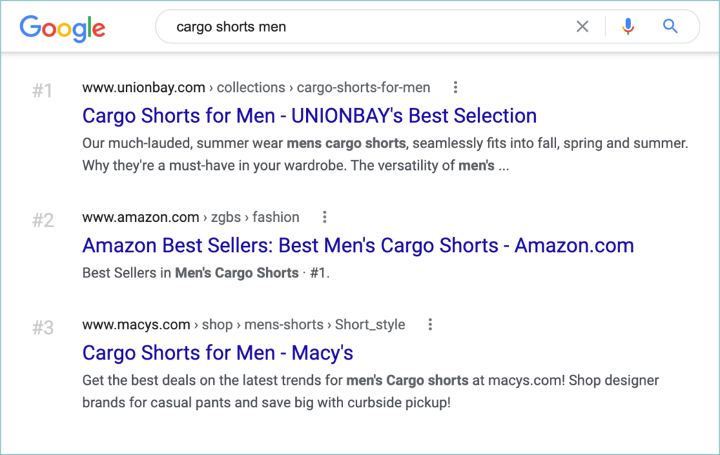 Case Study Sample 2 cargo shorts beat amazon