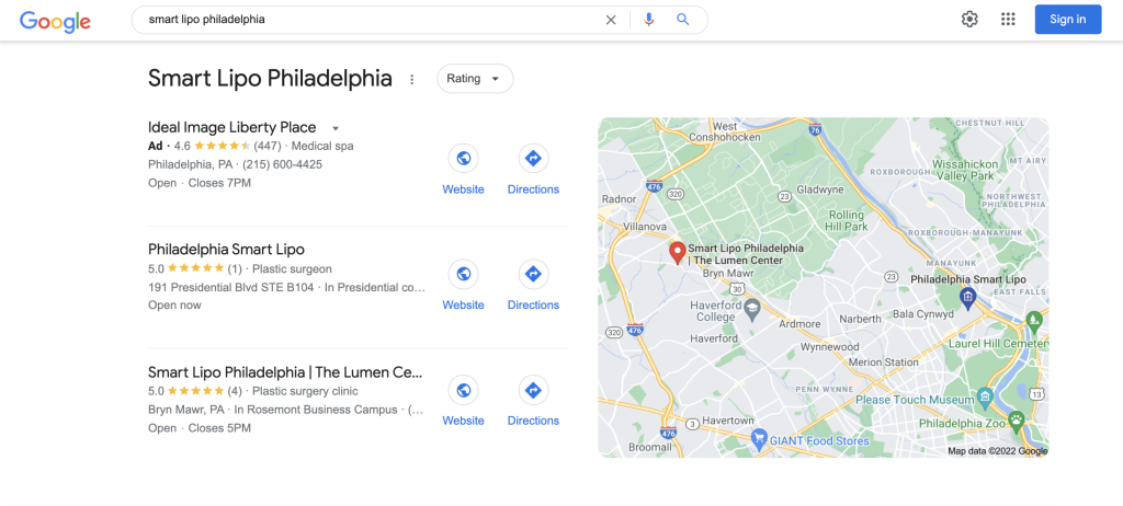 Lumen Smart Lipo SEO Case Study Screen Shot 2022 02 03 at 1.46.09 PM